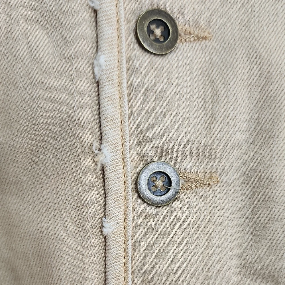 Sandrine Rose X Free People Beige Jean Jacket Size Medium - Picture 4 of 9